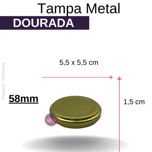 TAMPA METAL 58MM DOURADA