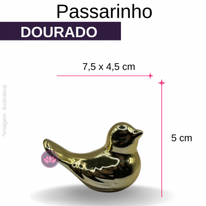PASSARINHO PORCELANA METALIZADO