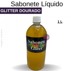 SABONETE LÍQUIDO GLITER DOURADO 1 LT