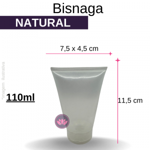 BISNAGA 110 ML NATURAL COM TAMPA