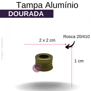 TAMPA ALUMINIO B/20 DOURADA FURADA