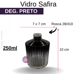 VIDRO SAFIRA 250ML DEG PRETO B/28
