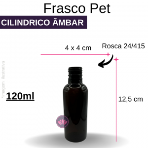 FRASCO PET 120 ML B/24/415 CILINDRICO AMBAR