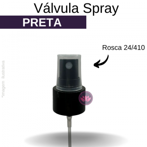 VALVULA B/24/410 SPRAY PRETA C/TP TRANSPARENTE