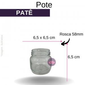 POTE VIDRO 90 ML PATE R/58 S/TP