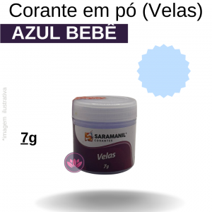 CORANTE EM PÓ AZUL BEBE 7 GRS (VELAS)