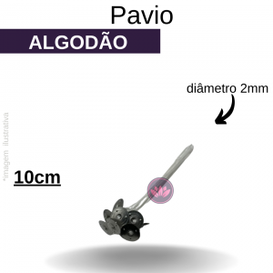 PAVIO 10 CM C/ FIO DE COBRE (DEZ)
