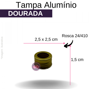 TAMPA ALUMINIO B/24/410 DOURADA FURADA