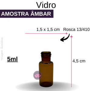 VIDRO AMOSTRA 5 ML B/13 AMBAR