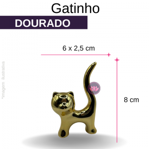 GATINHO PORCELANA METALIZADO