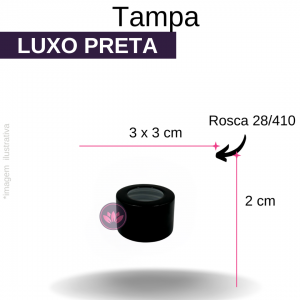 TAMPA LUXO B/28/410 PRETA FURADA
