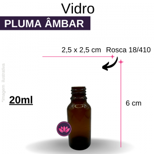 VIDRO PLUMA ÂMBAR 20 ML B/18