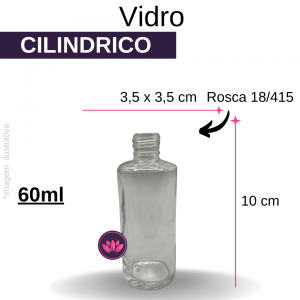 VIDRO CILINDRICO 60 ML B/18