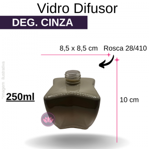VIDRO DIFUSOR 250ML DEG CINZA B/28