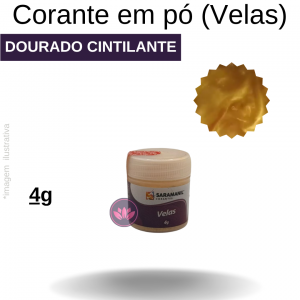 CORANTE CINTILANTE EM PÓ DOURADO 4G (VELAS)