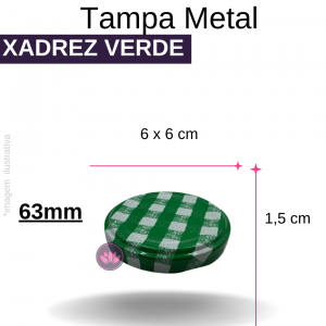 TAMPA METAL 63MM XADREZ VERDE