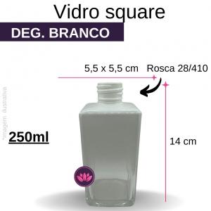 VIDRO SQUARE 250 ML B/28 DEG BRANCO