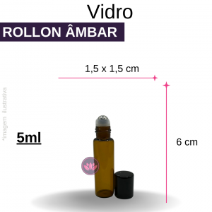 VIDRO ROLLON 5 ML AMBAR