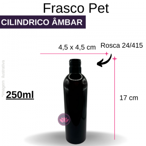 FRASCO PET 250 ML B/24/415 CILINDRICO AMBAR