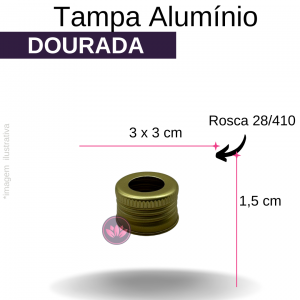 TAMPA ALUMINIO B/28/410 DOURADA FURADA