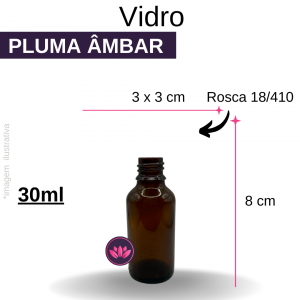 VIDRO PLUMA ÂMBAR 30 ML B/18