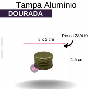 TAMPA ALUMINIO B/28/410 DOURADA