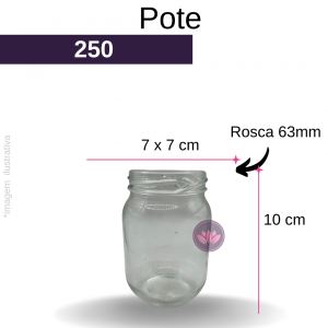 POTE VIDRO 250 ML R/63 S/TP