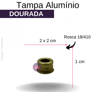 TAMPA ALUMINIO B/18 DOURADA FURADA