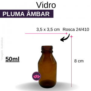 VIDRO PLUMA ÂMBAR 50 ML B/24