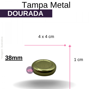 TAMPA METAL 38MM DOURADA