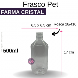 FRASCO PET 500 ML B/28/410 CRISTAL FARMA