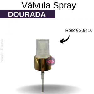 VALVULA B/20/410 SPRAY DOURADA C/ TP TRANSPARENTE