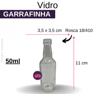 VIDRO GARRAFINHA B/18  - 50 ML LISO