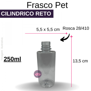 FRASCO PET 250 ML B/28/410 CILINDRICO RETO