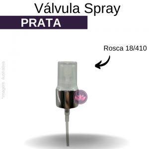 VALVULA B/18 SPRAY PRATA TP TRANSPARENTE
