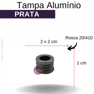 TAMPA ALUMINIO B/20 PRATA FURADA