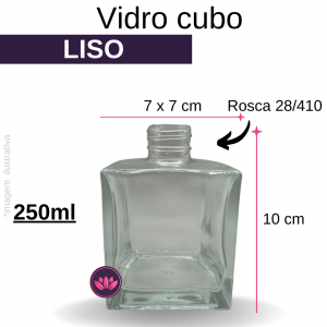 VIDRO CUBO 250ML B/28 LISO