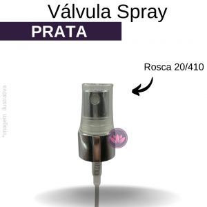 VALVULA B/20/410 SPRAY PRATA C/ TP TRANSPARENTE