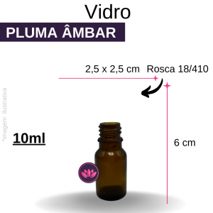 VIDRO PLUMA ÂMBAR 10 ML B/18