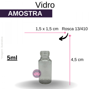 VIDRO AMOSTRA 5 ML B/13 TRANSPARENTE