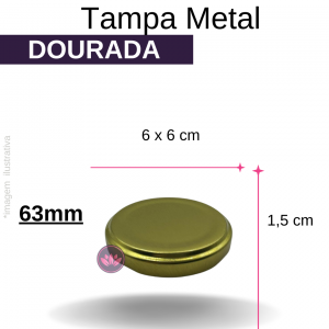 TAMPA METAL 63MM DOURADA