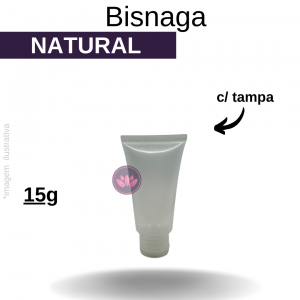 BISNAGA 15 ML BAIXA NATURAL COM TAMPA NATURAL