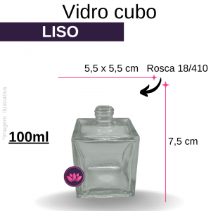 VIDRO CUBO 100 ML LISO B/18/410