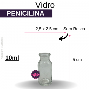 VIDRO PENICILINA 10 ML BOCA CURTA