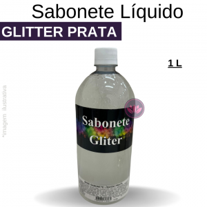 SABONETE LÍQUIDO GLITER PRATA 1 LT