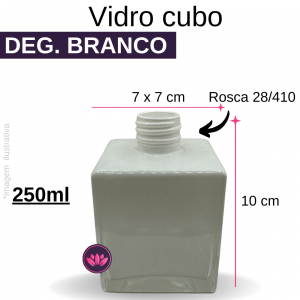 VIDRO CUBO 250 ML B/28 DEG BRANCO