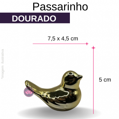 PASSARINHO PORCELANA METALIZADO