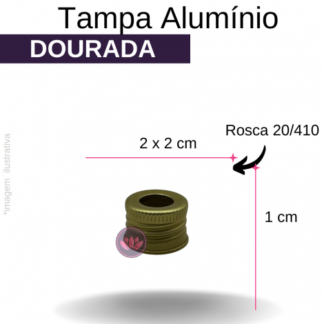 TAMPA ALUMINIO B/20 DOURADA FURADA