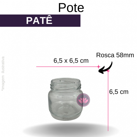 POTE VIDRO 90 ML PATE R/58 S/TP