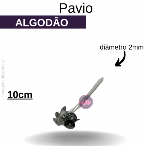 PAVIO 10 CM C/ FIO DE COBRE (DEZ)